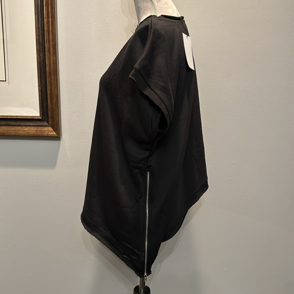 Bear Dance black distressed sleeveless sweatshirts NWT S - Picture 3 of 11